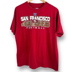 NFL Team Apparel Men's L San Francisco 49ers Football Tee Shirt Red Game Day‎